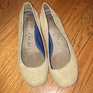 EUC Toms Burlap Ballet Flats 7.5